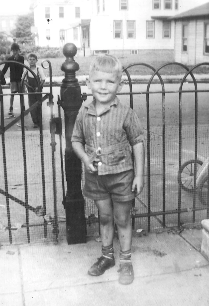 Howard &ldquo;Duke&rdquo; Etherington as a young boy outside the Etherington Funeral Home